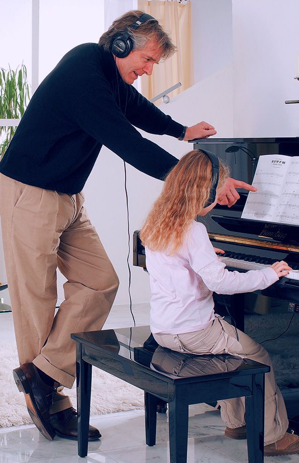 Piano and user with QuietTime system